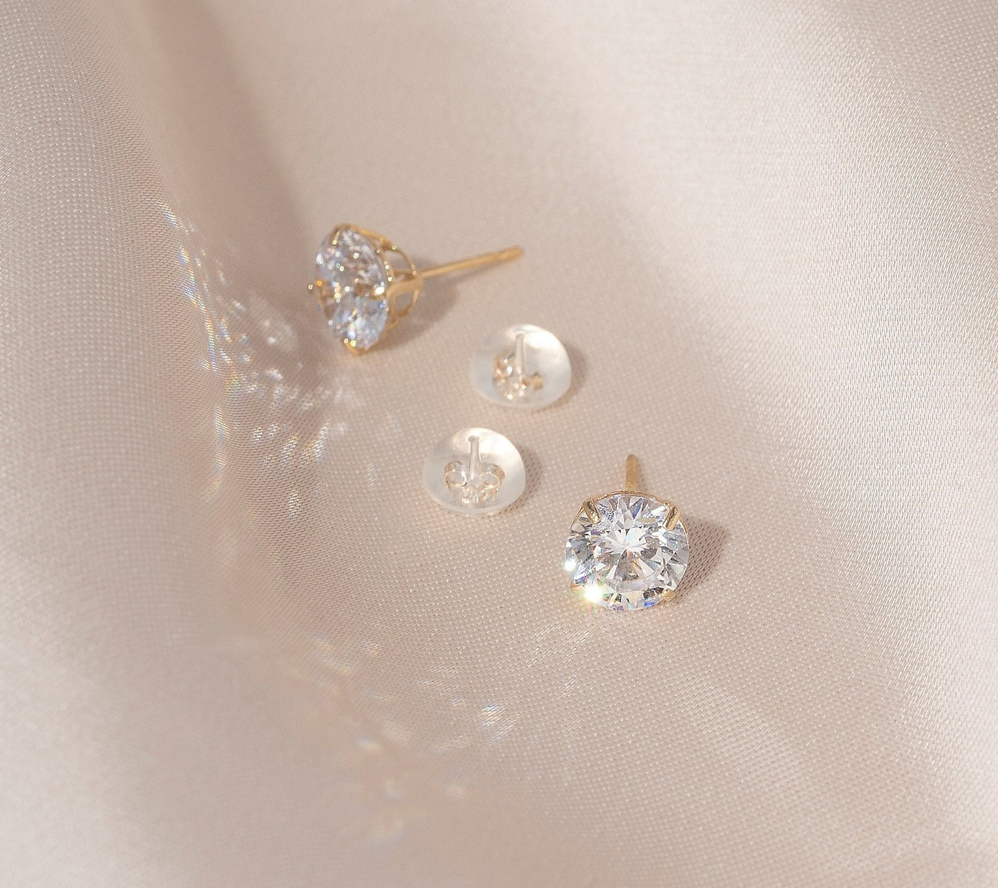 Solid Gold 2.00 cttw Round Solitaire Stud Earrings