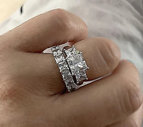 3.50 cttw 3 Stone Princess Cut Ring