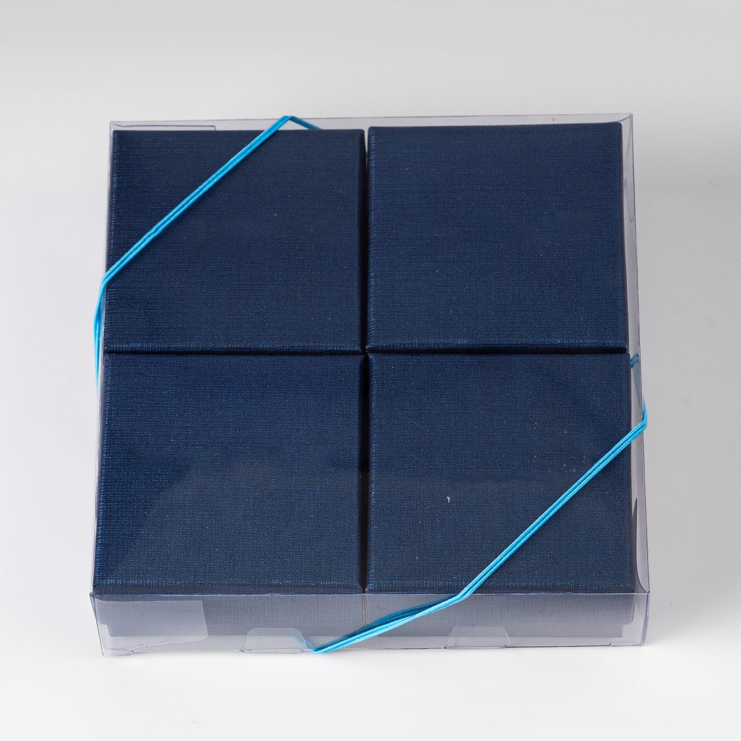 Box 124*41mm with platic sleeves for set 4 earrings