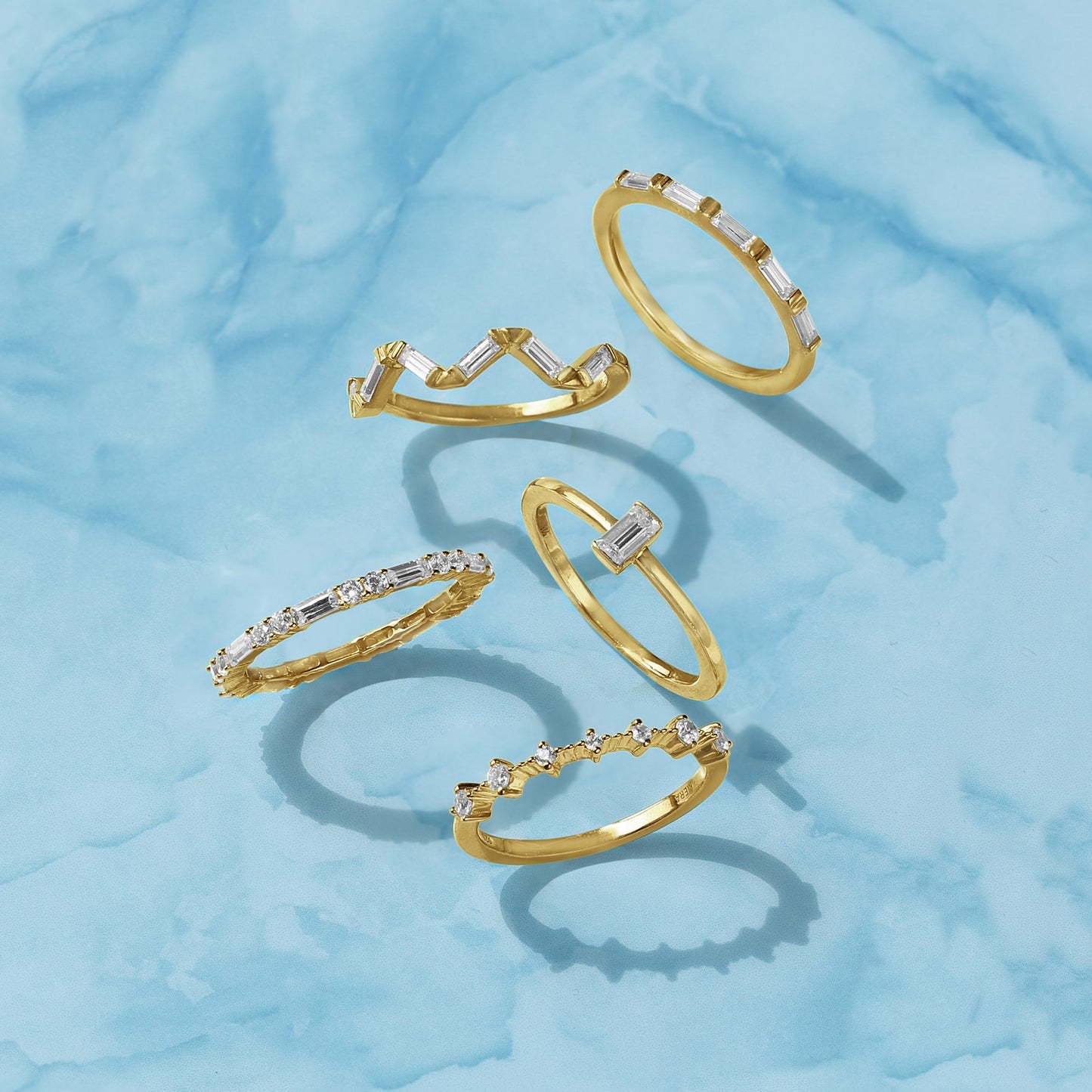 Ring Bar - Baguette Wavy Band Ring