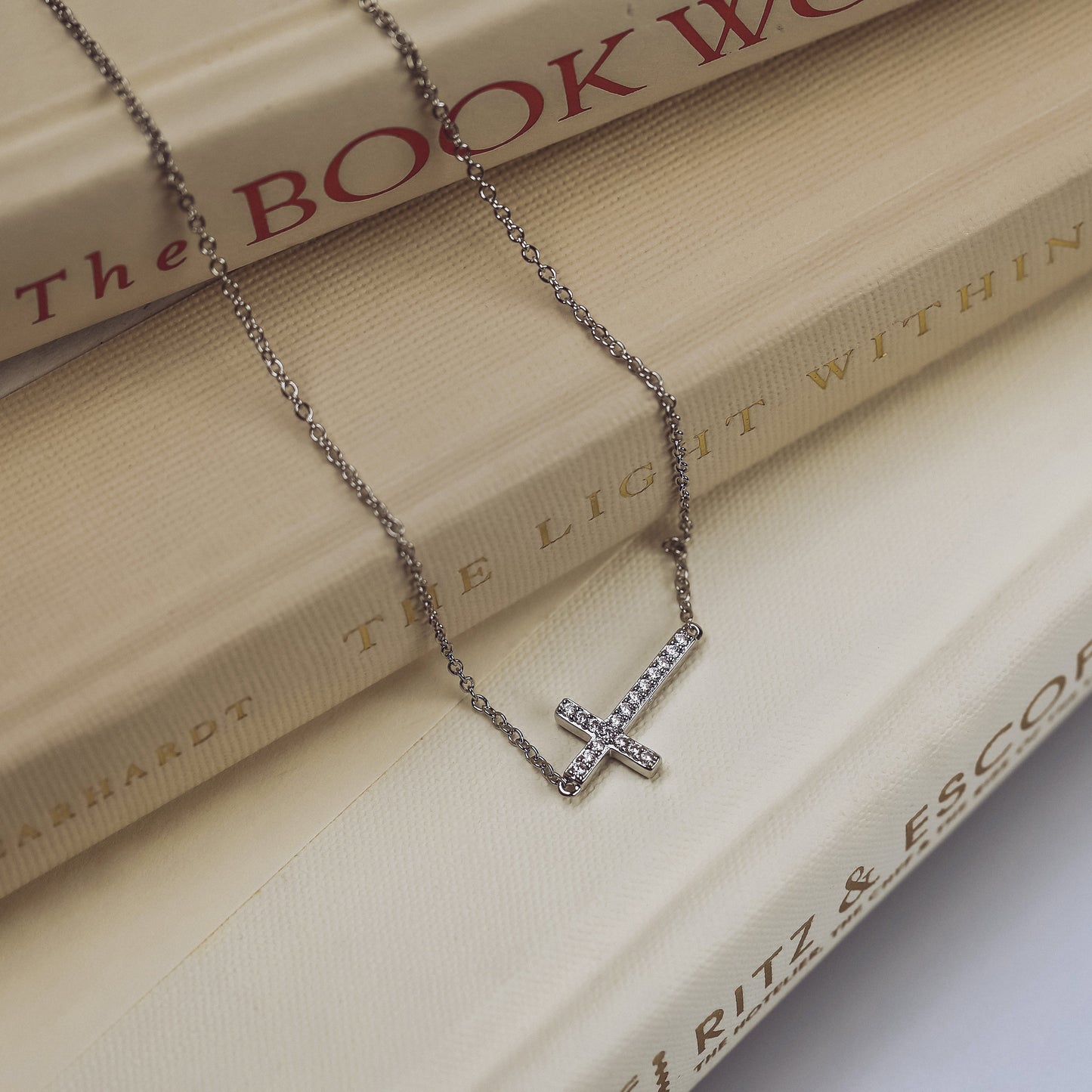 Horizontal Cross Pendant Necklace