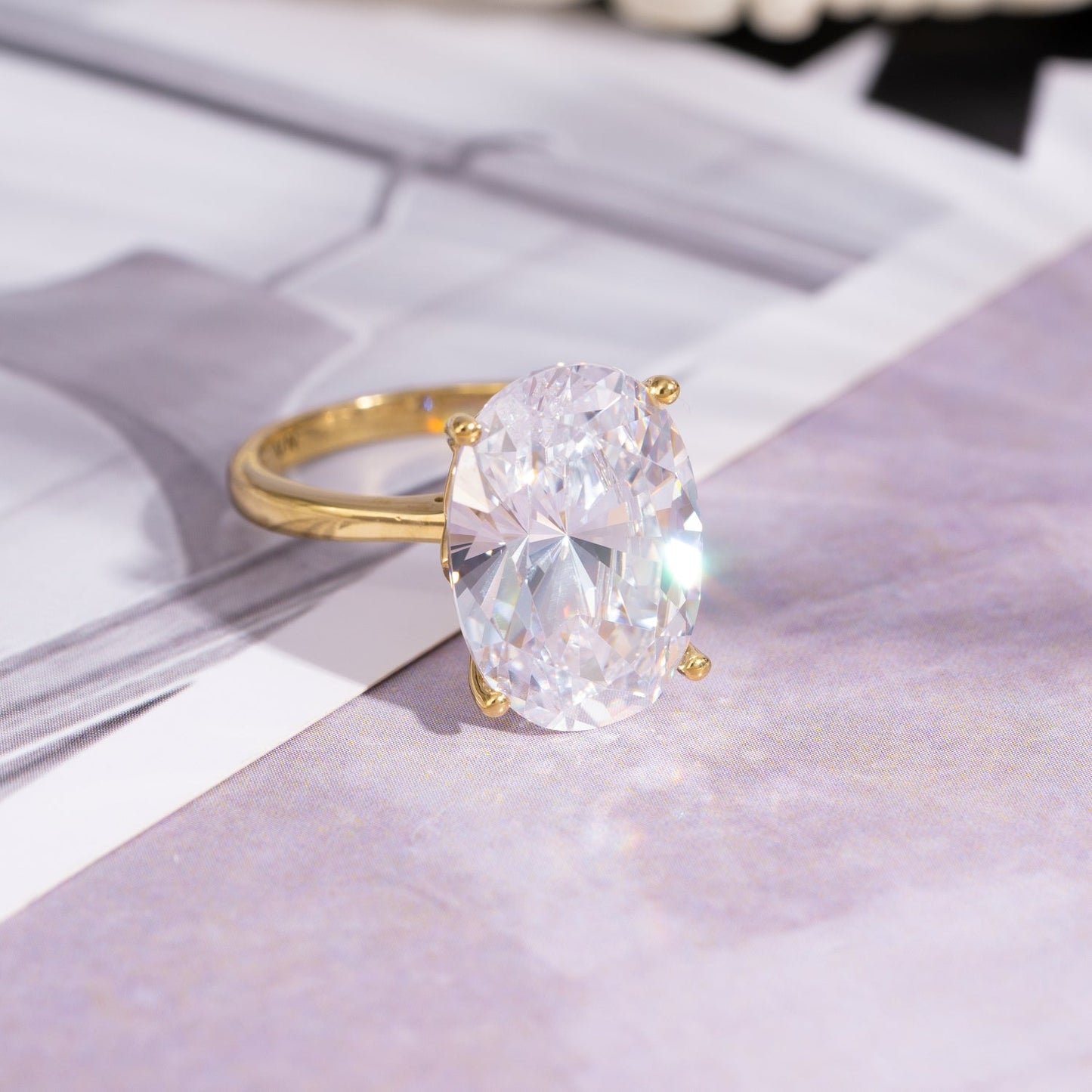 Oval Cut Celebrity Cocktail Ring JER28296