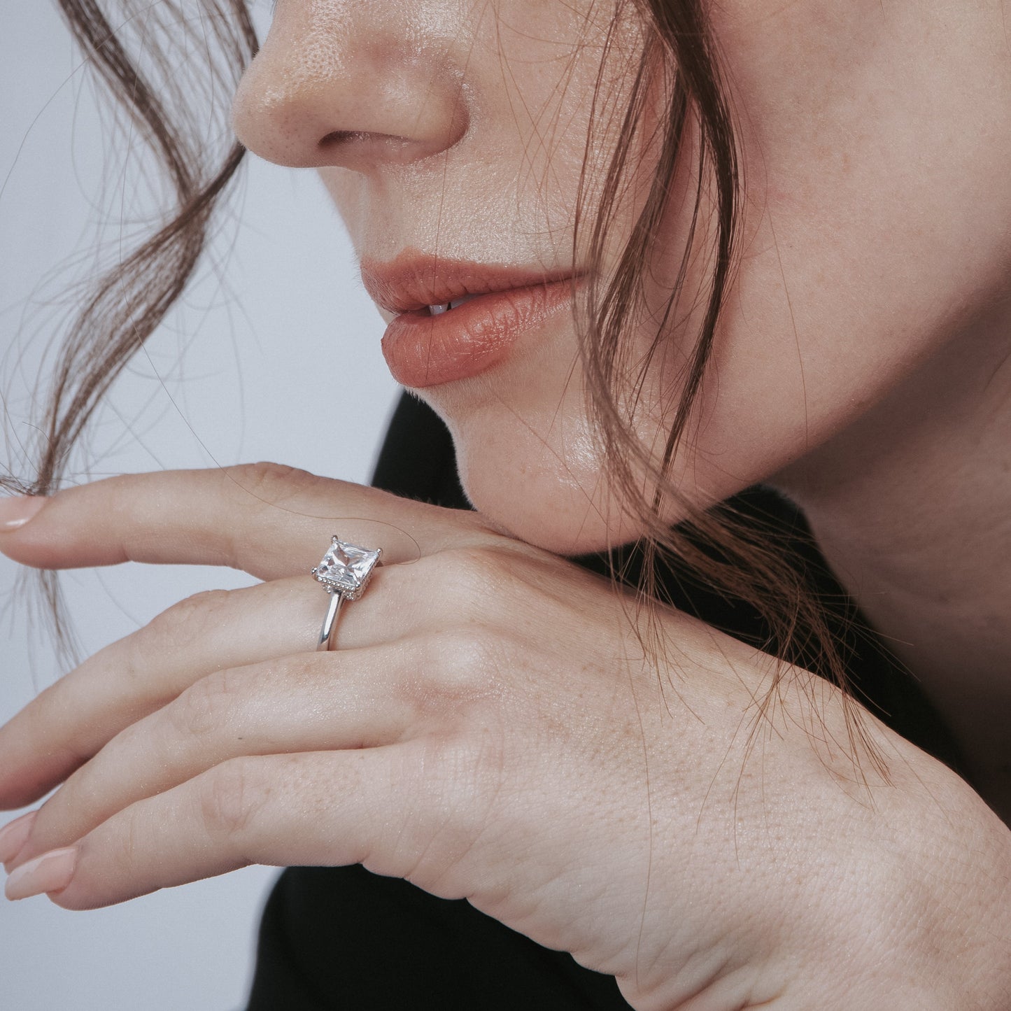 2ct Princess Cut Solitaire Ring With Fancy Gallery