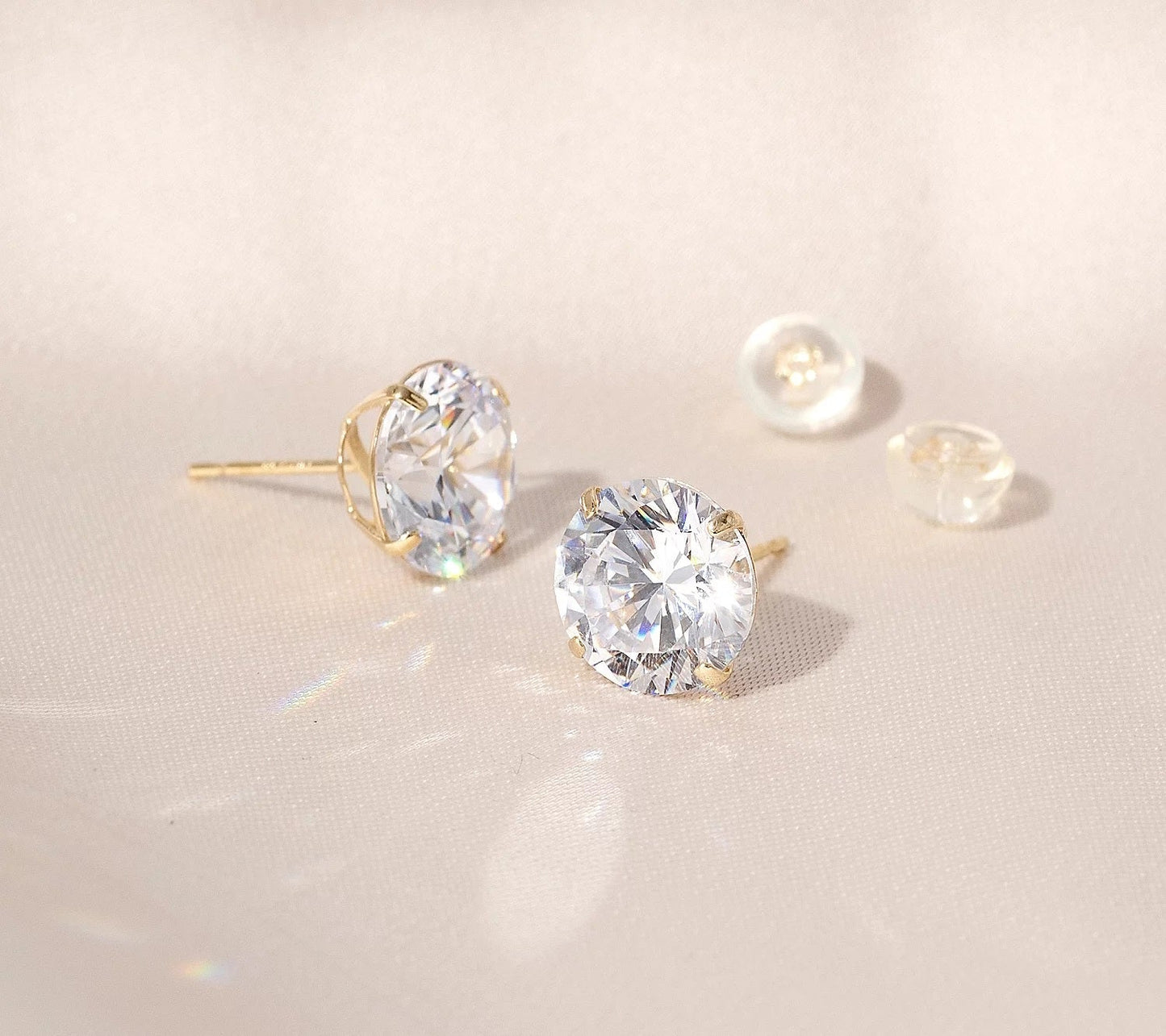 Solid Gold 6.0 cttw Round Solitaire Stud Earrings