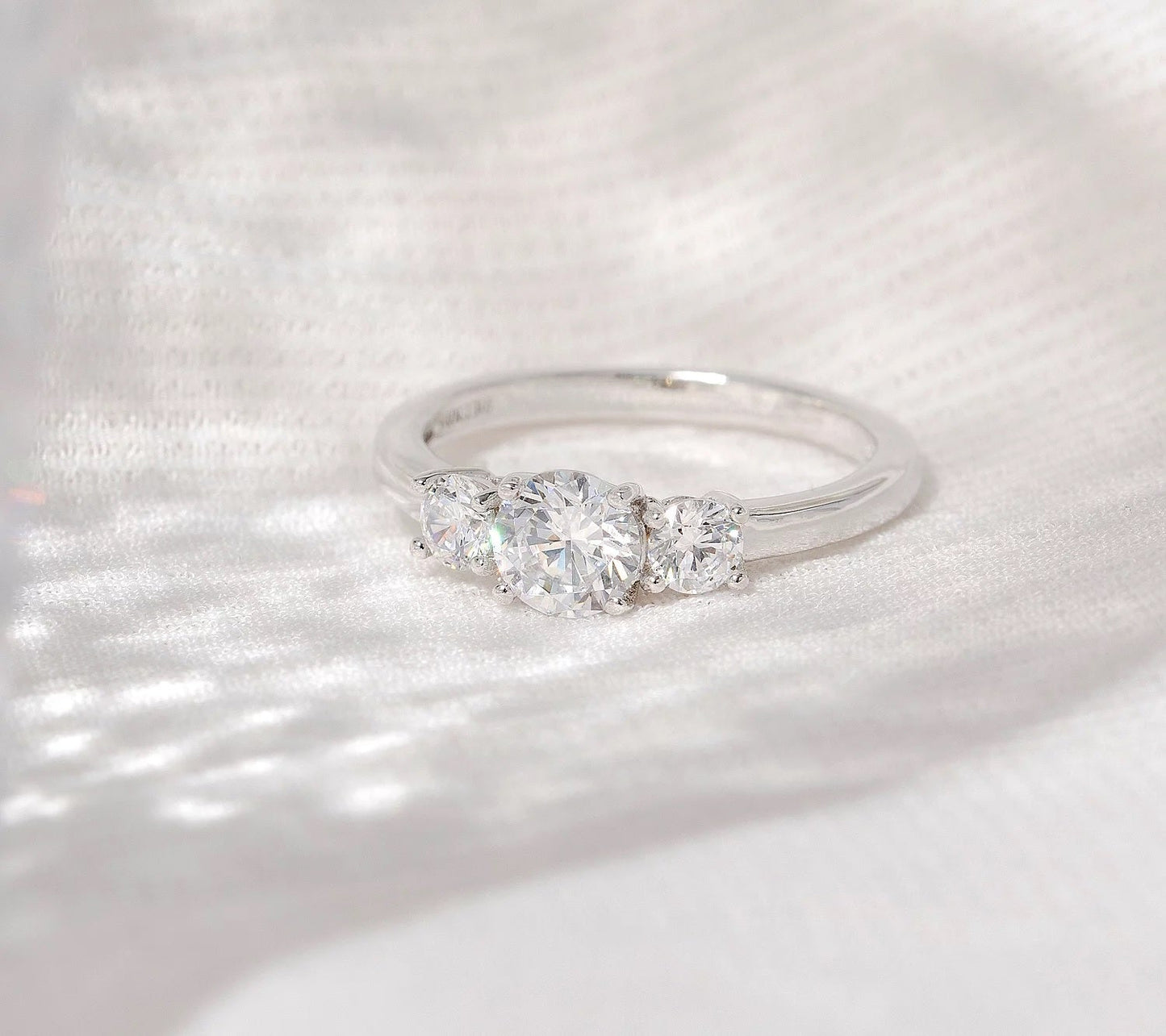 1.50 cttw Round Cut 3 Stone Ring