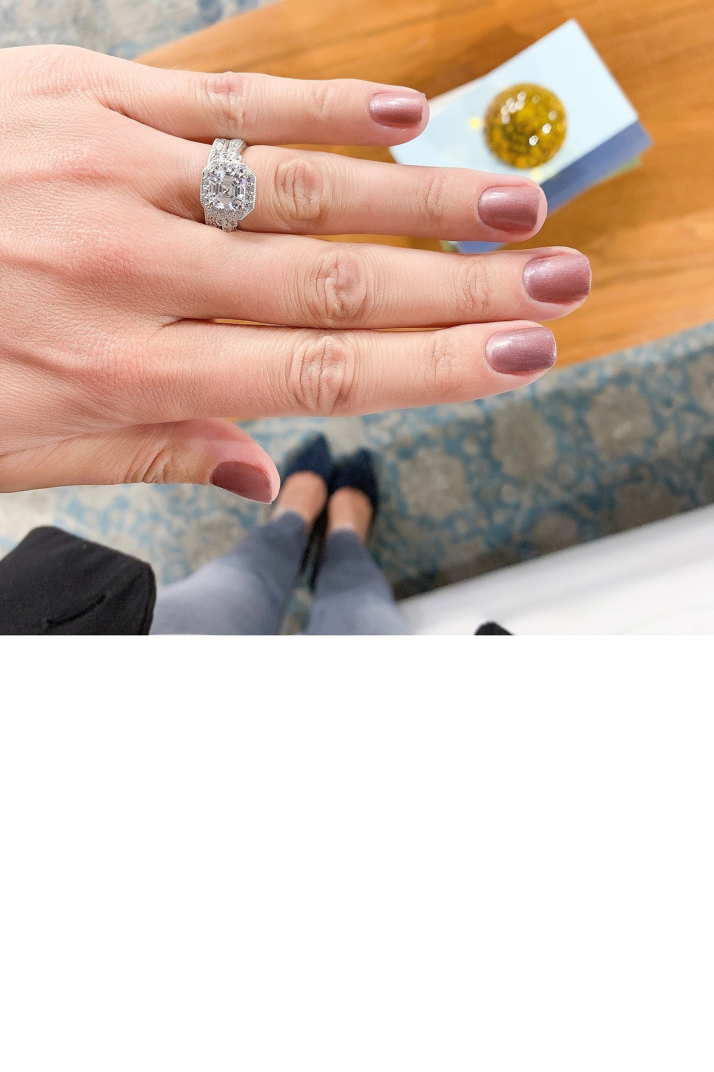 2.50 cttw Ascher Cut Center 2-pcs Ring Set