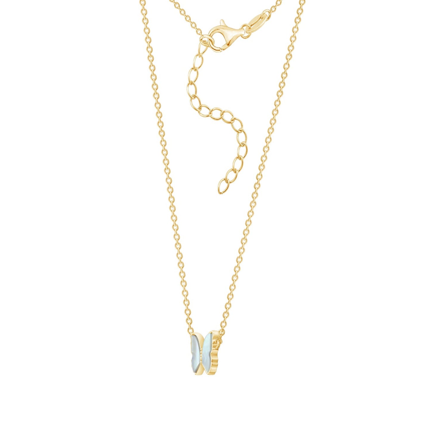 Pearly Butterfly Pendant Necklace