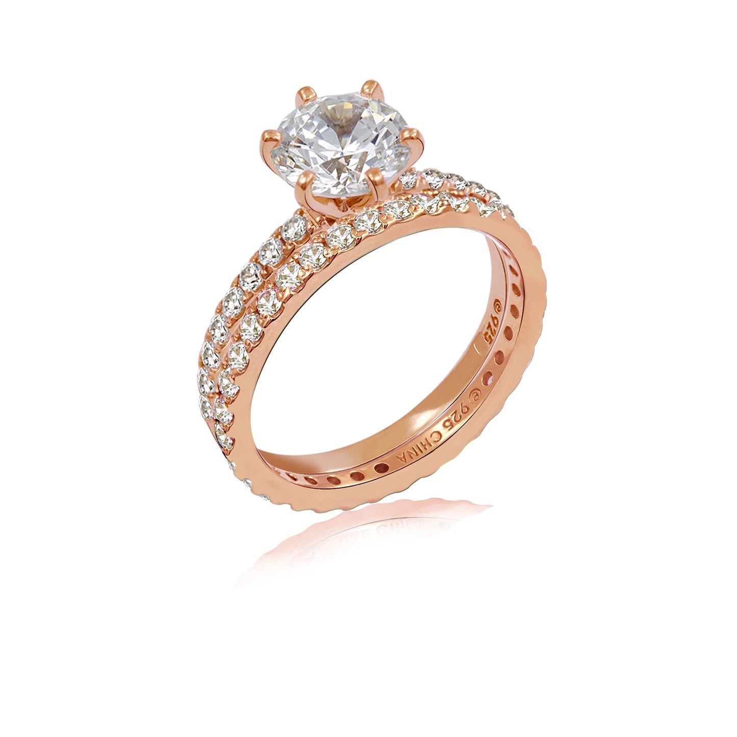 Eternity Round Cut Wedding Ring Set