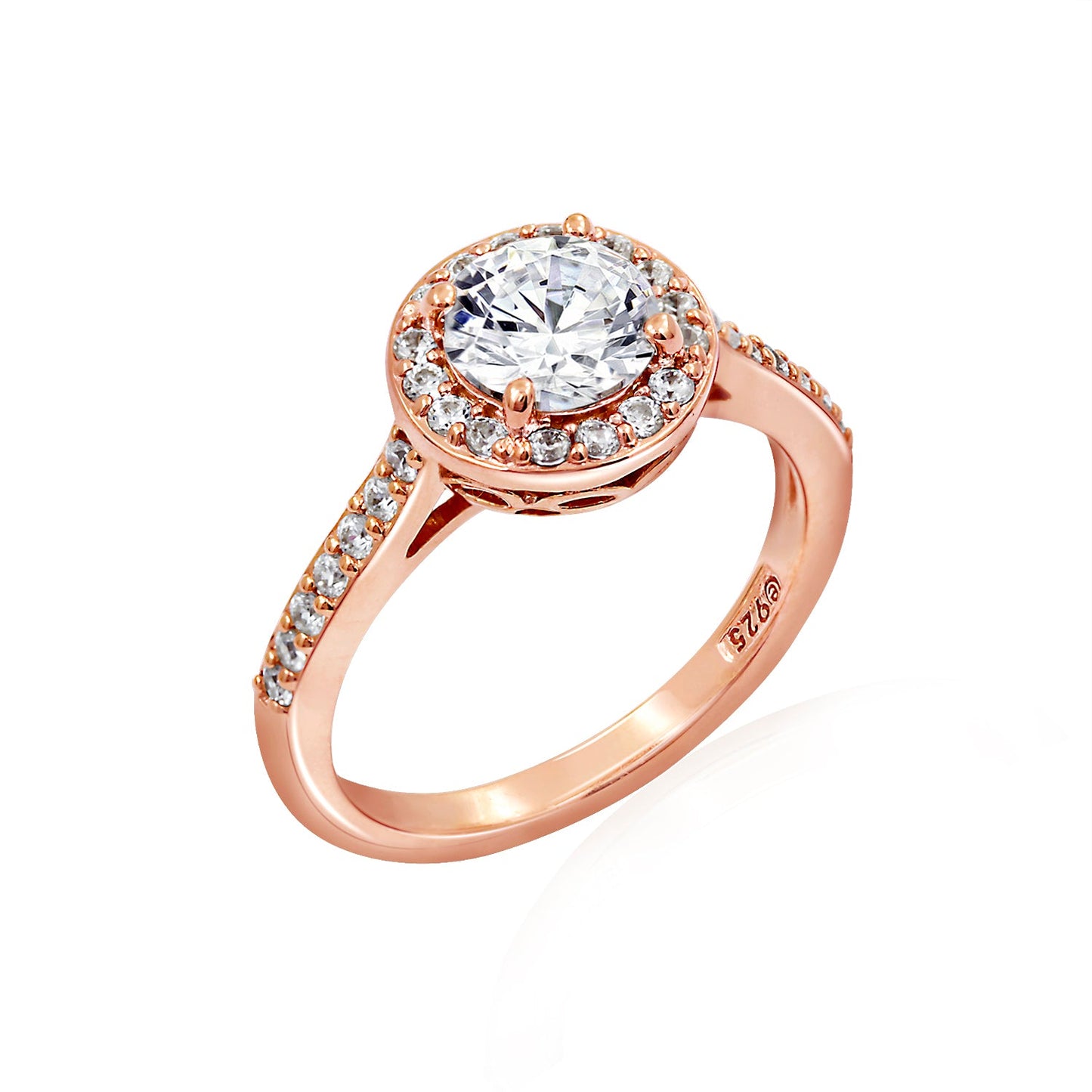 1.5 Ct Round Center Halo Ring