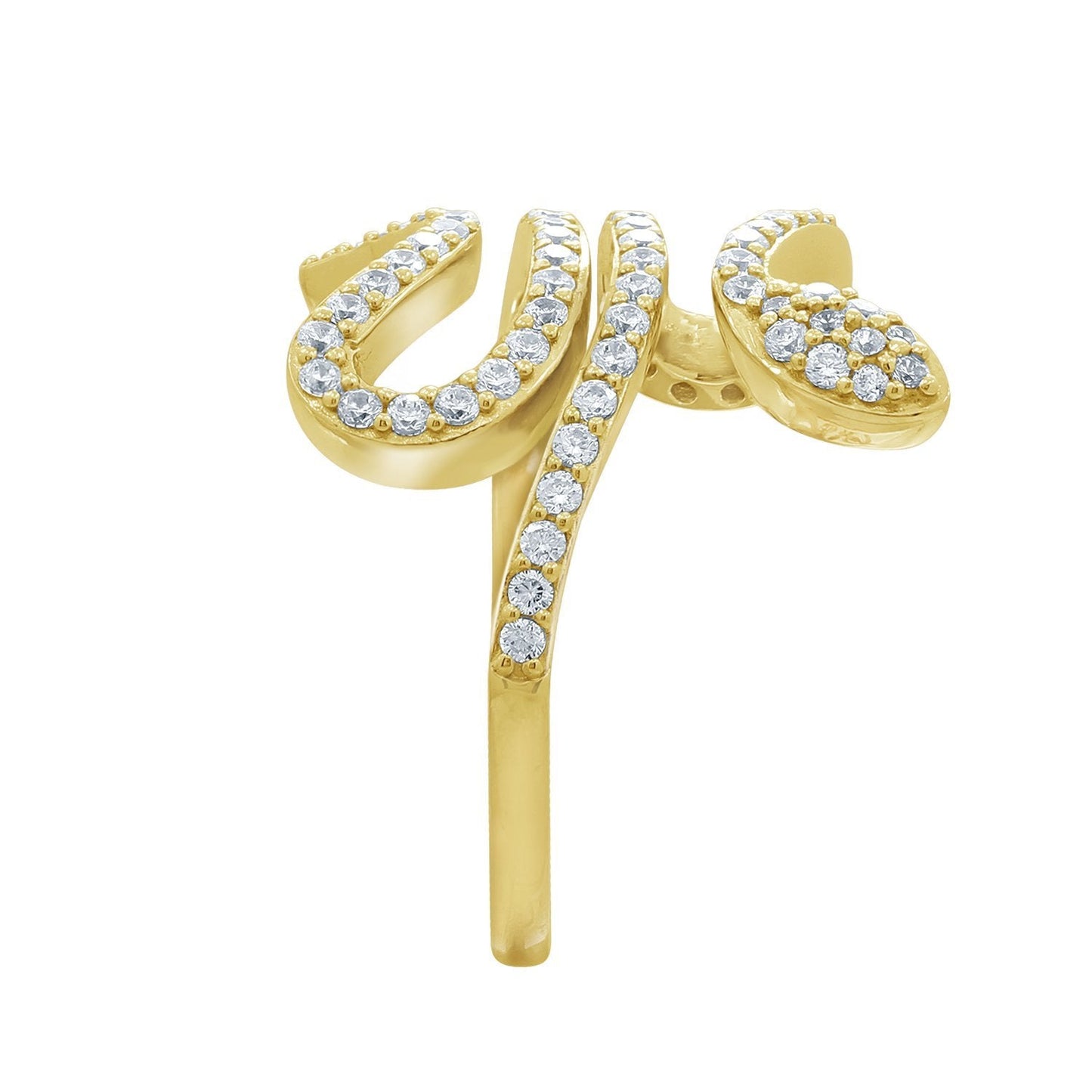 KIERA NEW YORK Sterling Silver 0.6 cttw Cubic Zirconia Bypass Swirl Snake Ring