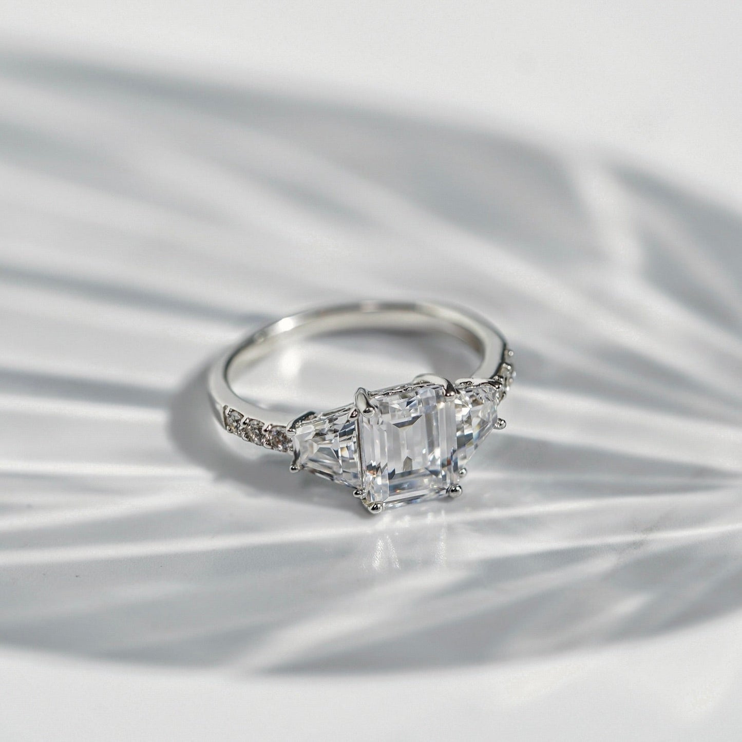 Emerald Cut with Trapeze Side Stone Cocktail Ring R2429301