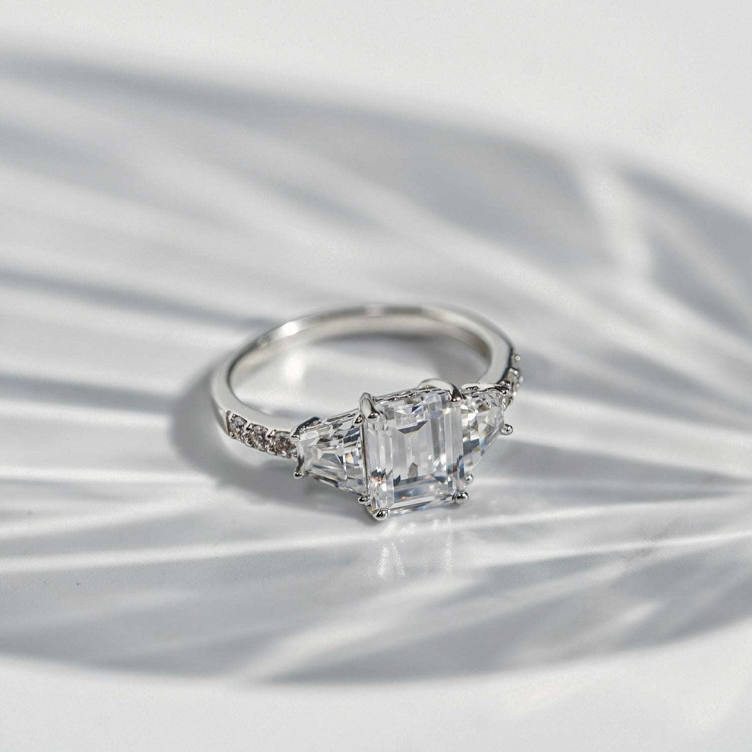 Emerald Cut with Trapeze Side Stone Cocktail Ring R2429301