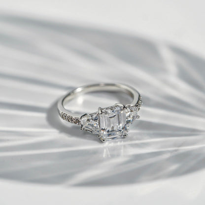 Emerald Cut with Trapeze Side Stone Cocktail Ring R2429301