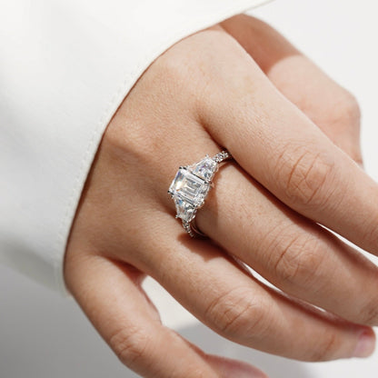 Emerald Cut with Trapeze Side Stone Cocktail Ring R2429301