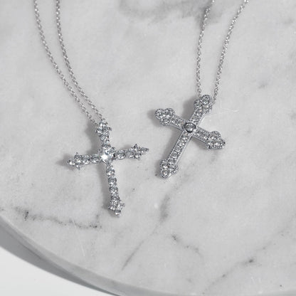 Cross & Heart Pendant Necklace