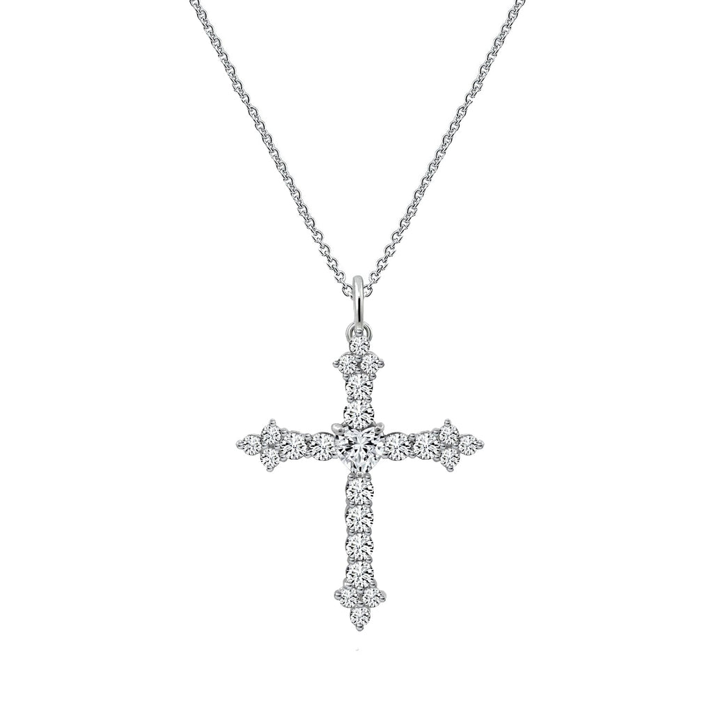 Cross & Heart Pendant Necklace