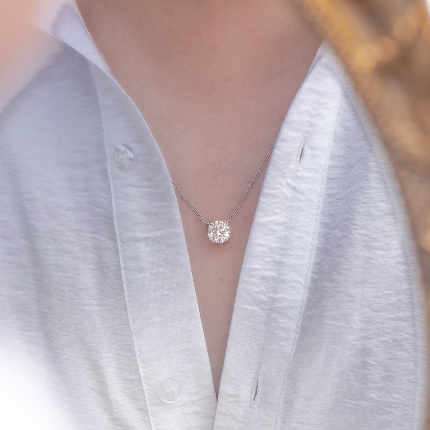 Round Solitaire Pendant Necklace JEP17604