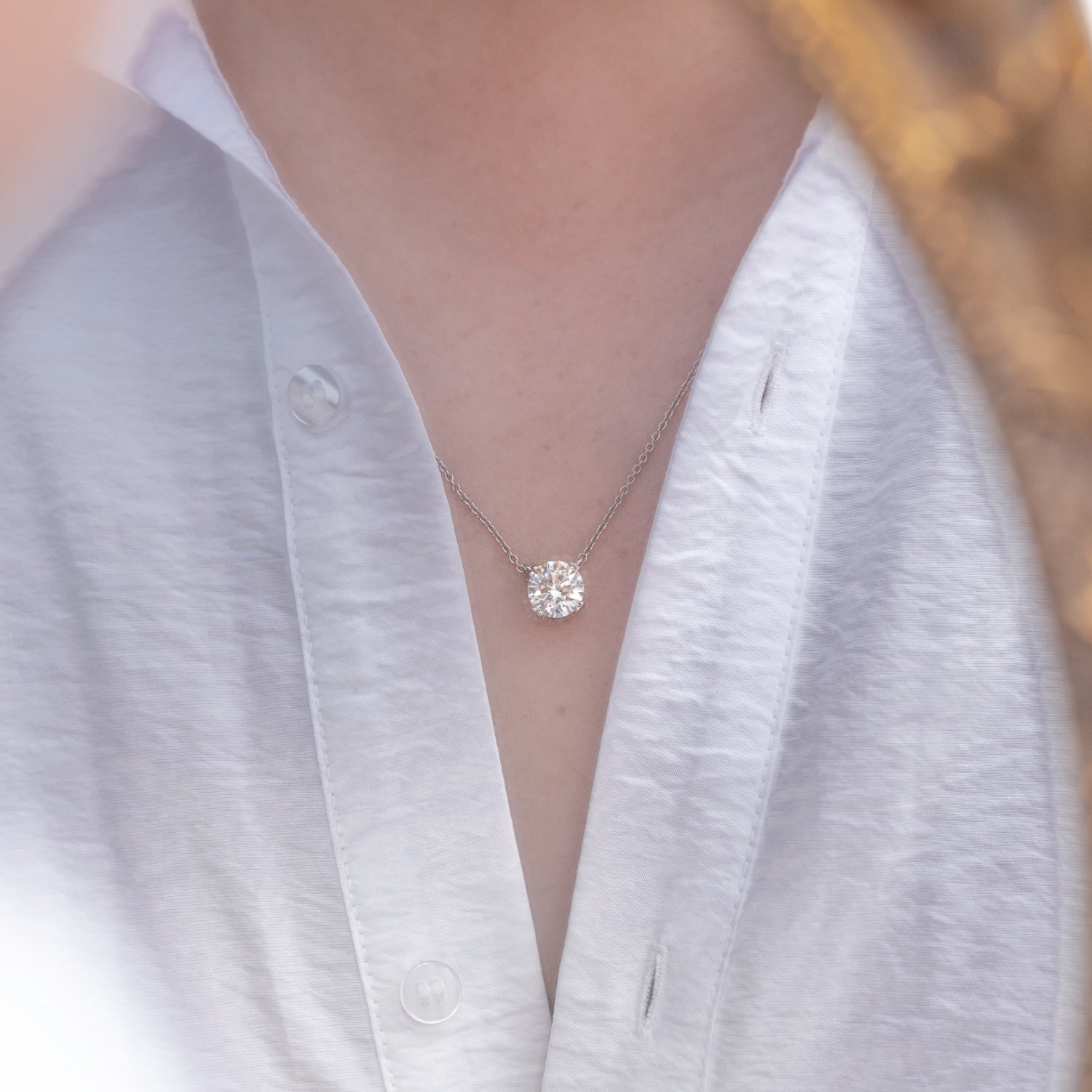 Round Solitaire Pendant Necklace JEP17604