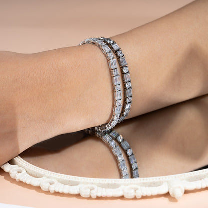 Mixed-Cut Tennis Bracelet