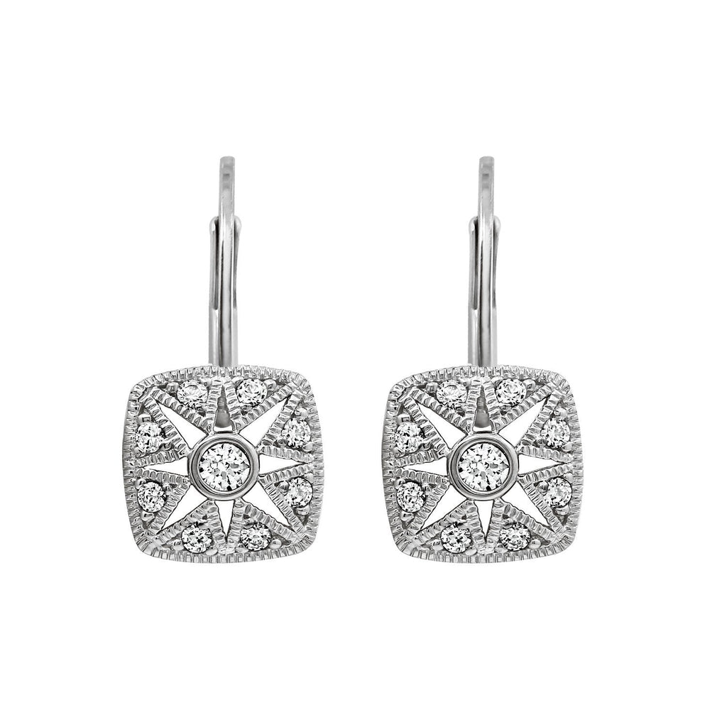 Antique "Twilight" Leverback Earrings