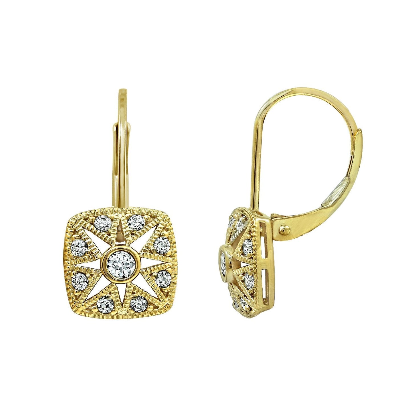 Antique "Twilight" Leverback Earrings