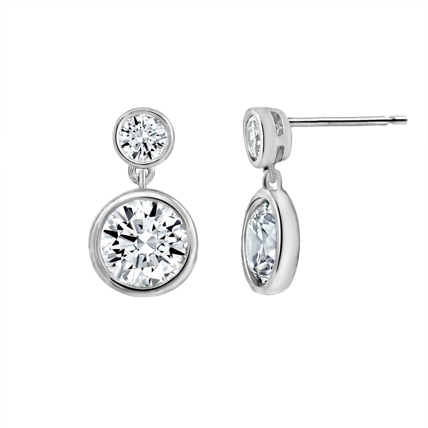 Double Bezel Dangle Earrings JEE01628