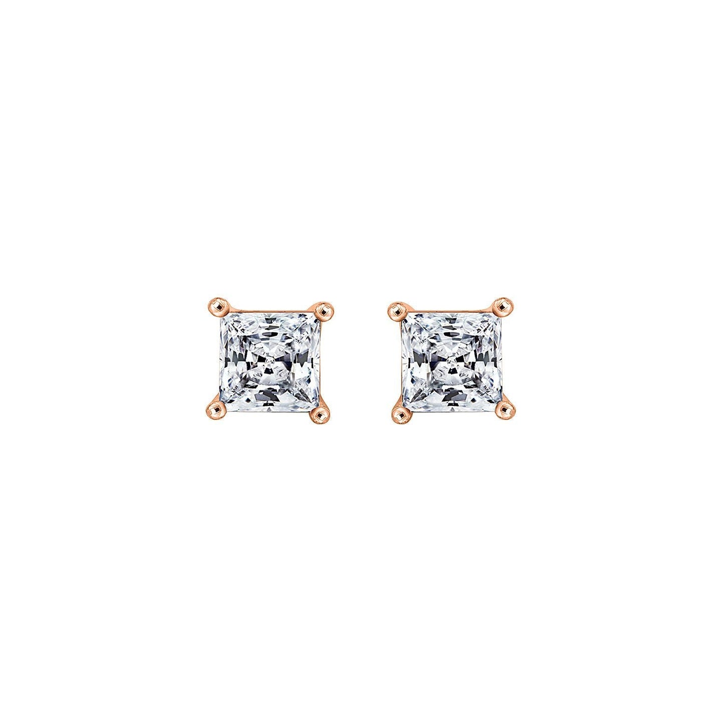 Solitaire Princess Stud Earrings