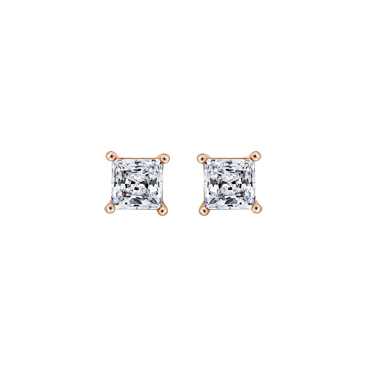 Solitaire Princess Stud Earrings