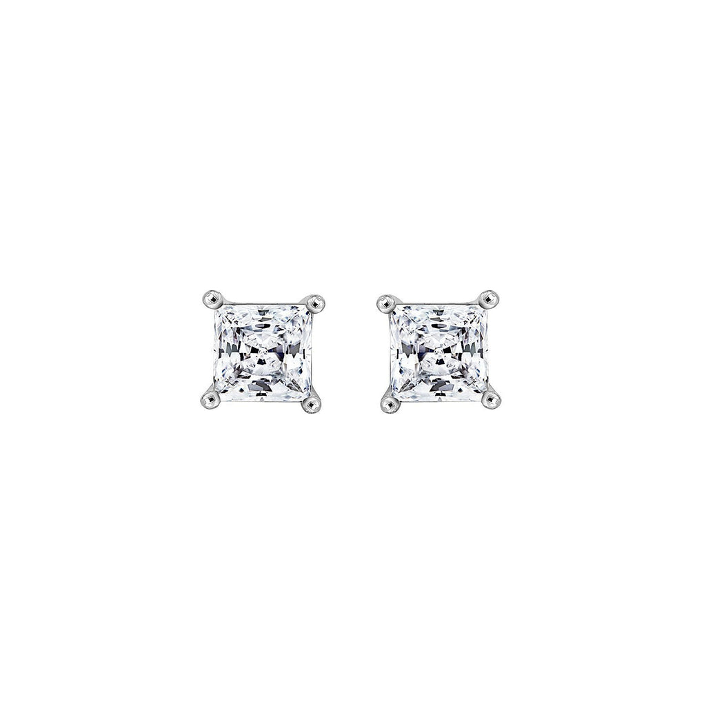 Solitaire Princess Stud Earrings