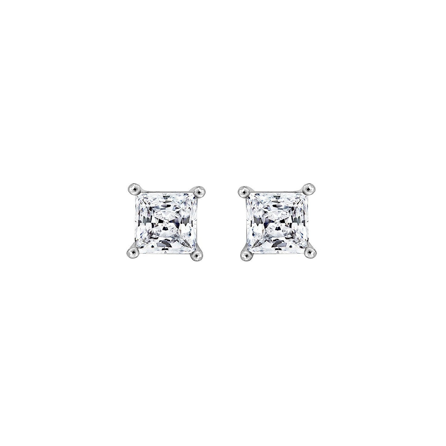 Solitaire Princess Stud Earrings
