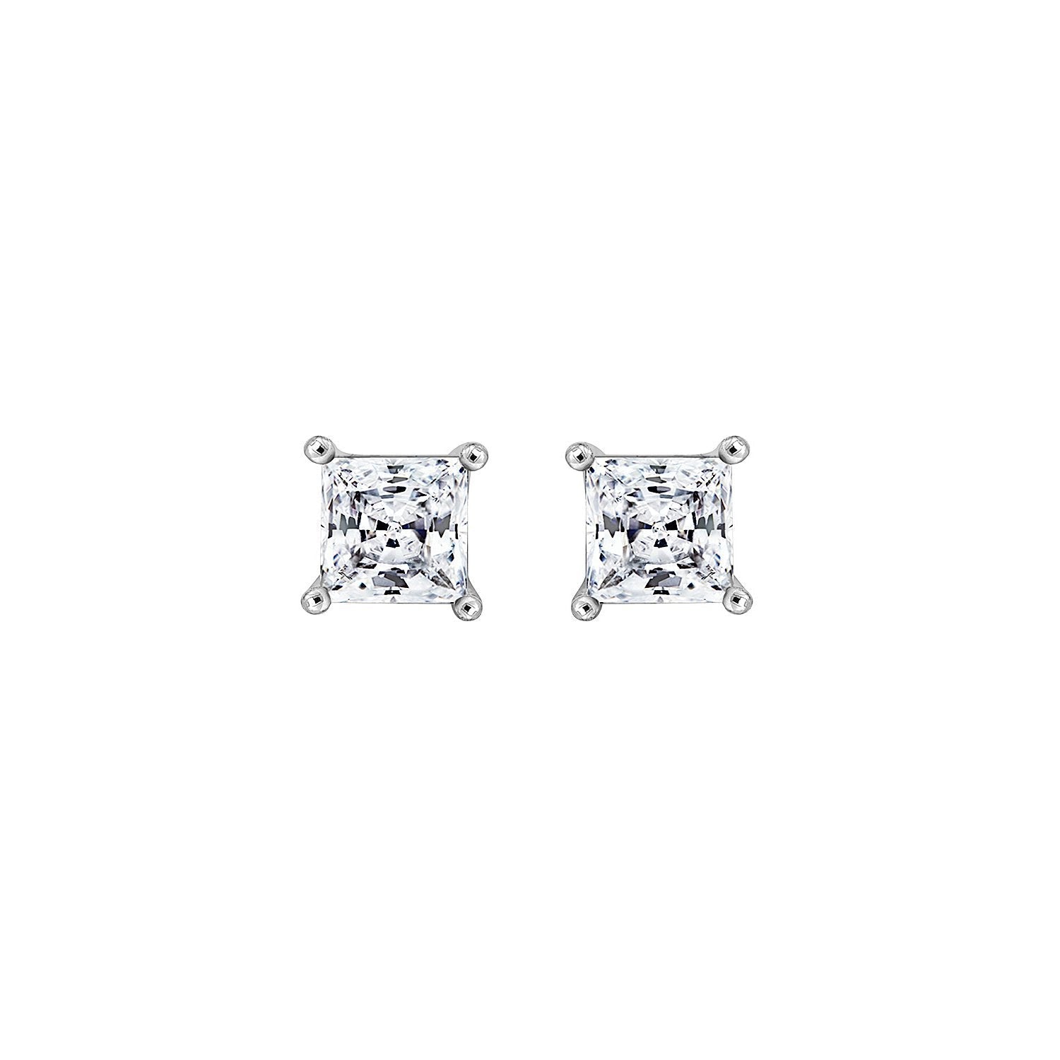 Solitaire Princess Stud Earrings