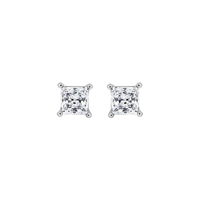 Solitaire Princess Stud Earrings