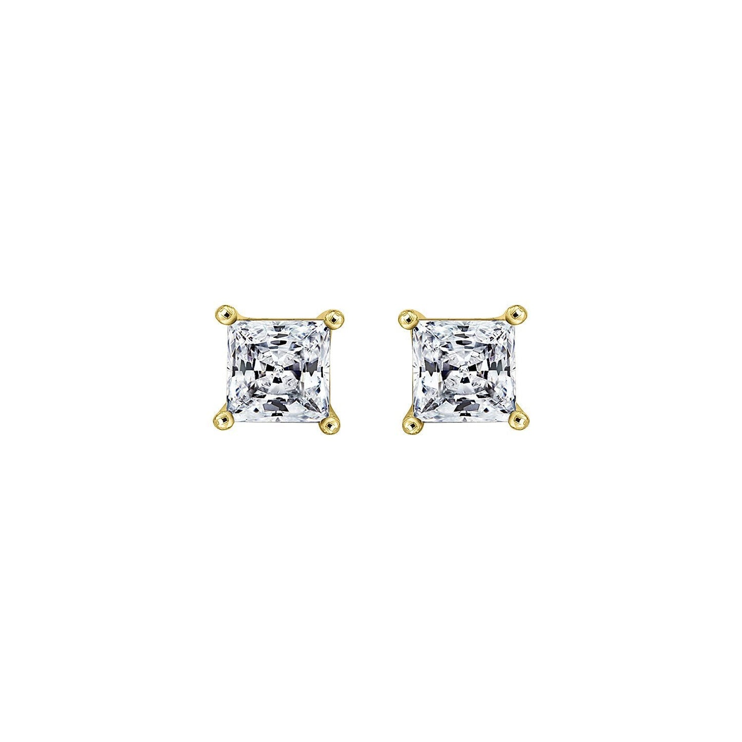 Solitaire Princess Stud Earrings