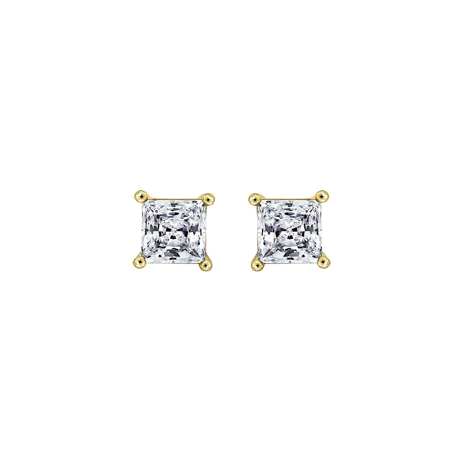 Solitaire Princess Stud Earrings