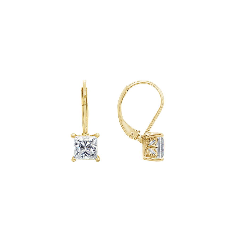 2.00 cttw Princess-Cut Lever Back Earring