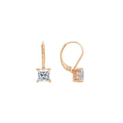 2.00 cttw Princess-Cut Lever Back Earring
