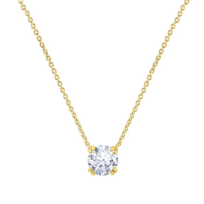 Round Solitaire Pendant Necklace JEP17604