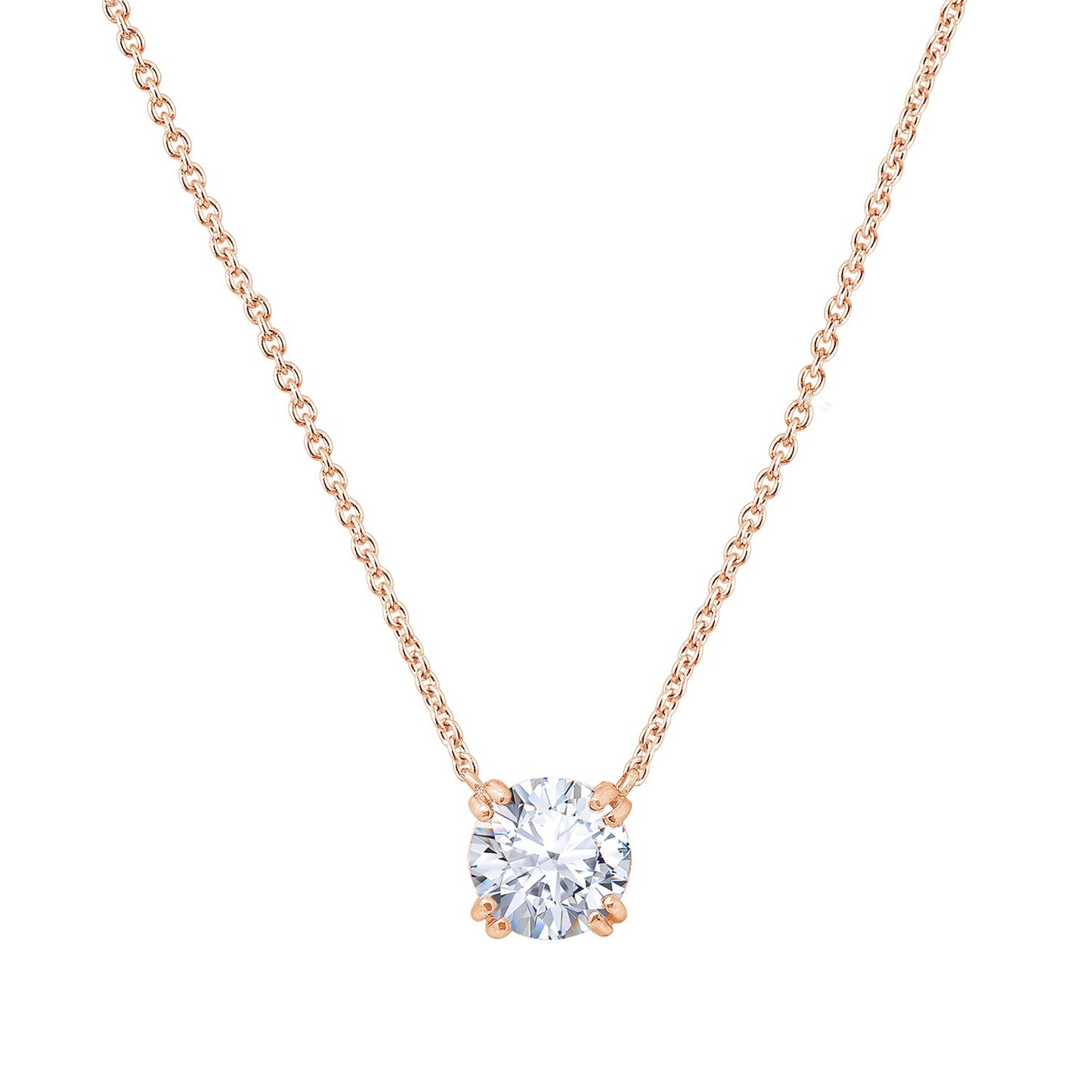 Round Solitaire Pendant Necklace JEP17604