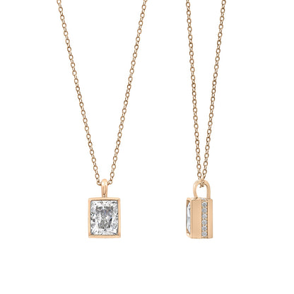 100 Facet Emerald Bezel Necklace JEP20821