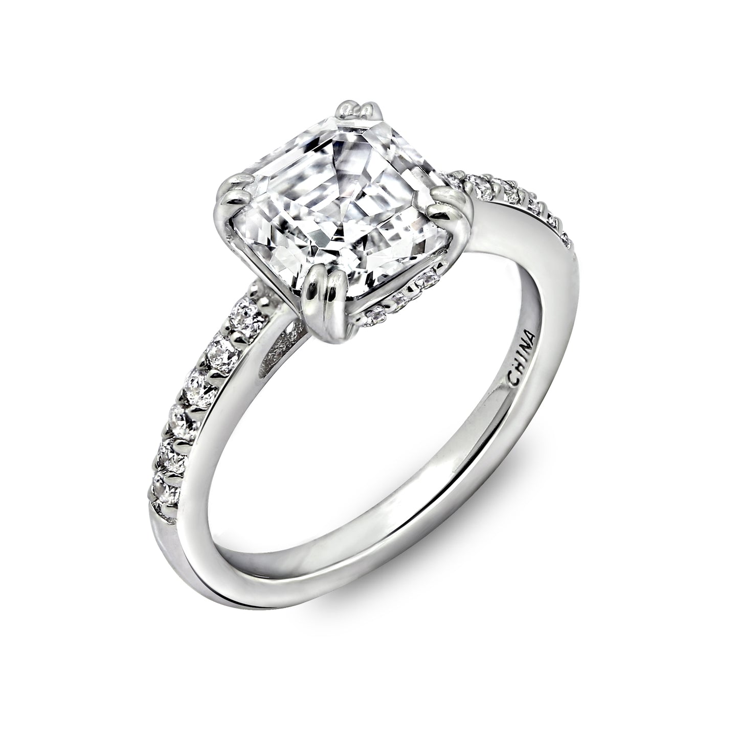 2.60 cttw Asscher Cut Bridal Ring