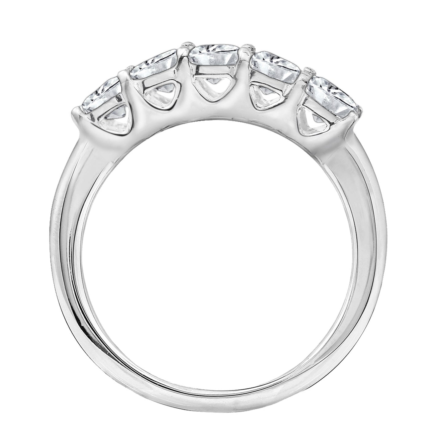 Asscher Cut 3.15 cttw 5 Stone Ring