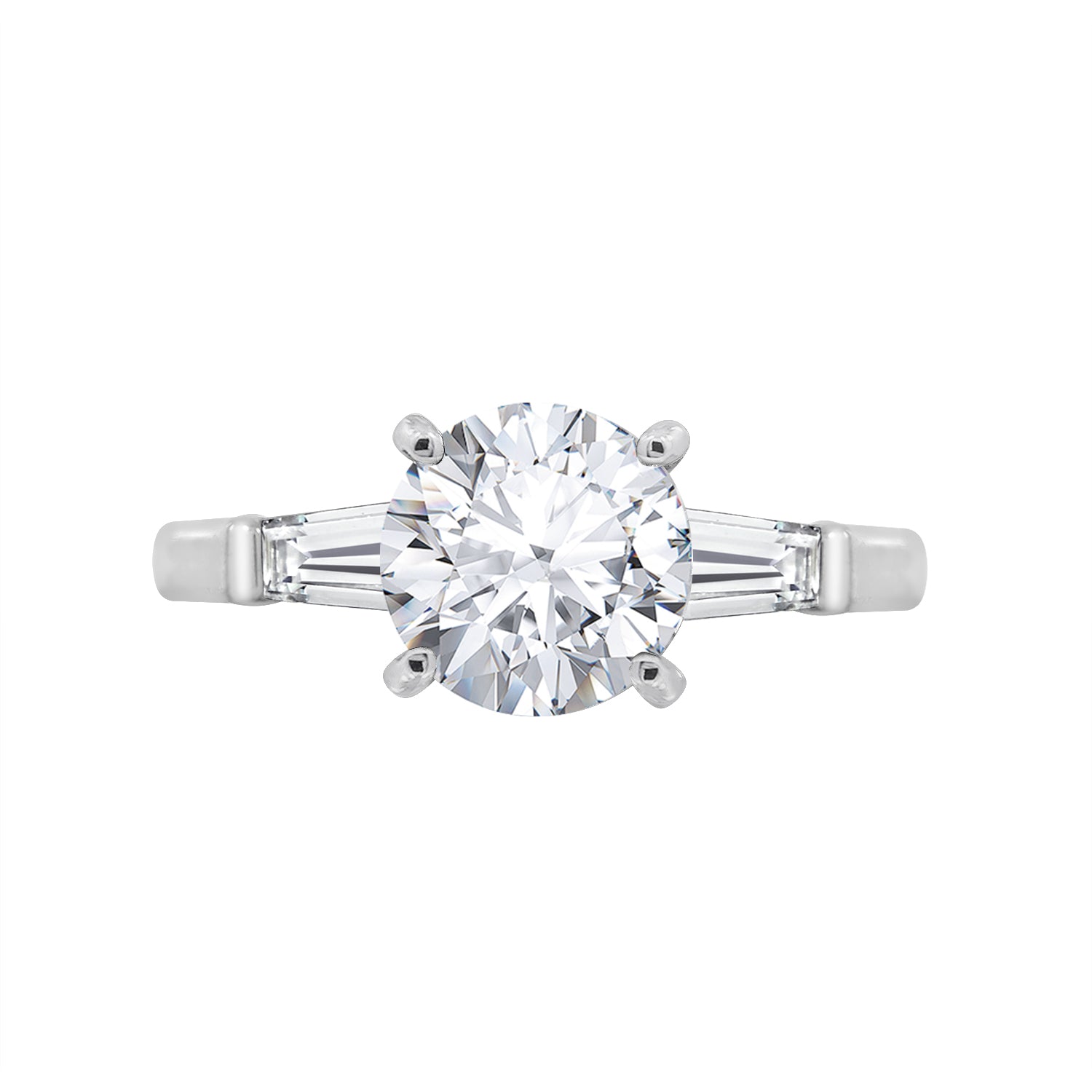 2.50 cttw Round & Baguette Ring