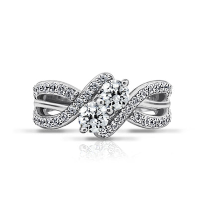 1.55 cttw Double Bypass Ring