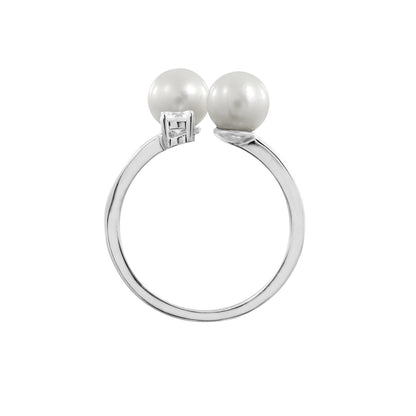 Double Cultured Pearl Cuff Ring