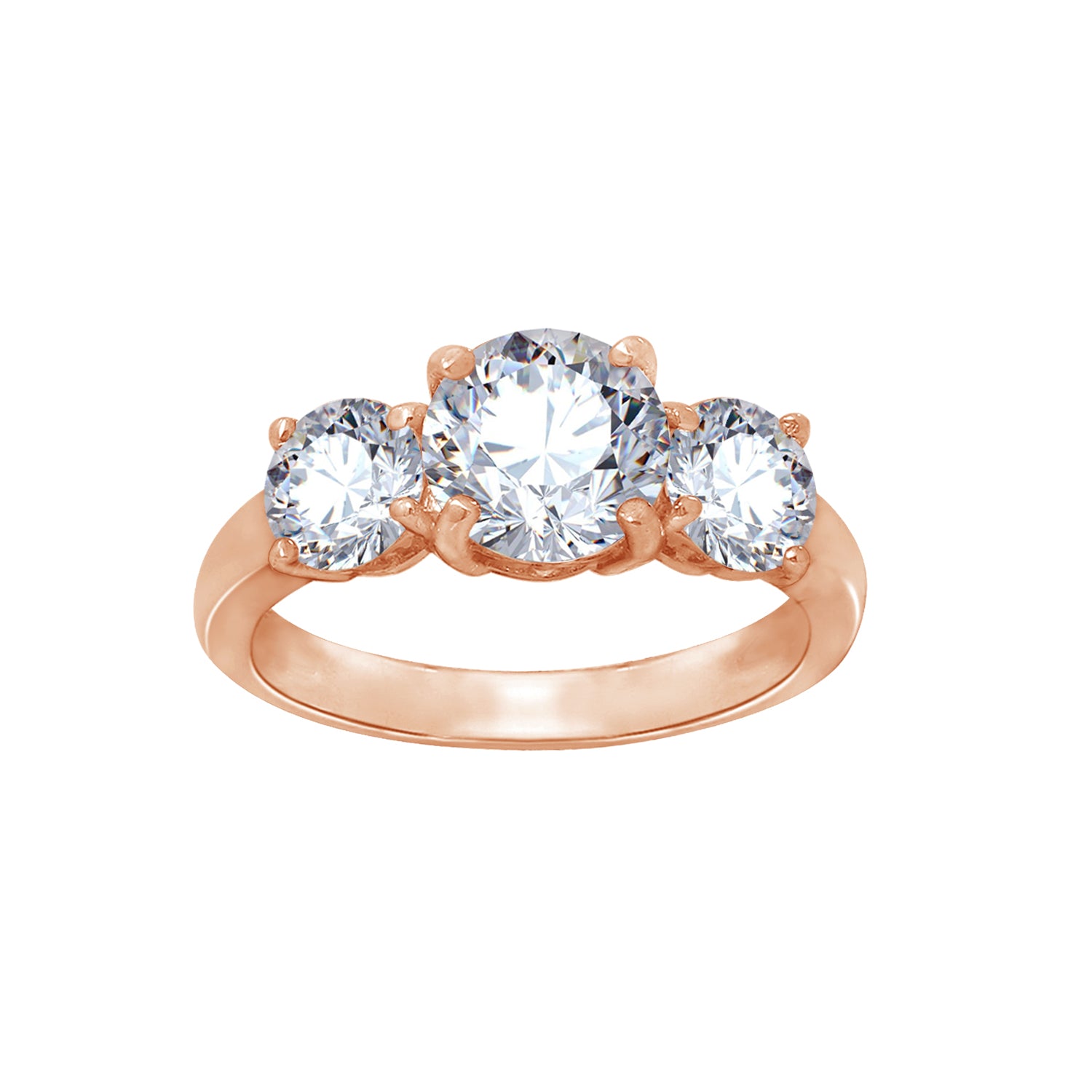 3.00cttw Round 3-Stone Ring