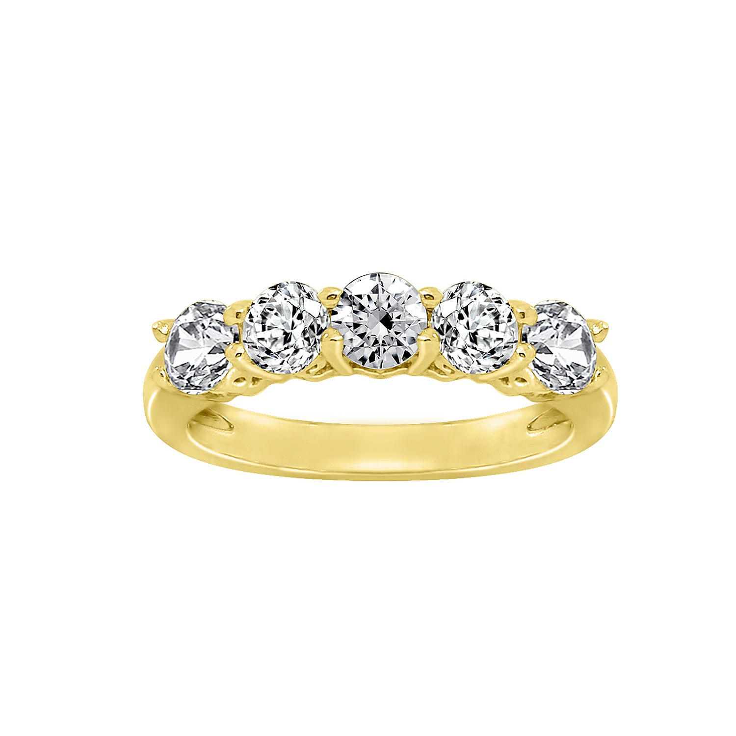 1.25cttw Round Cut Prong Set 5-Stone Ring