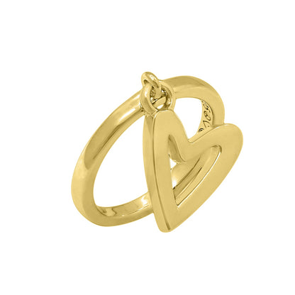 Peace Love World Sterling Silver Charm Dangle Ring JER16699