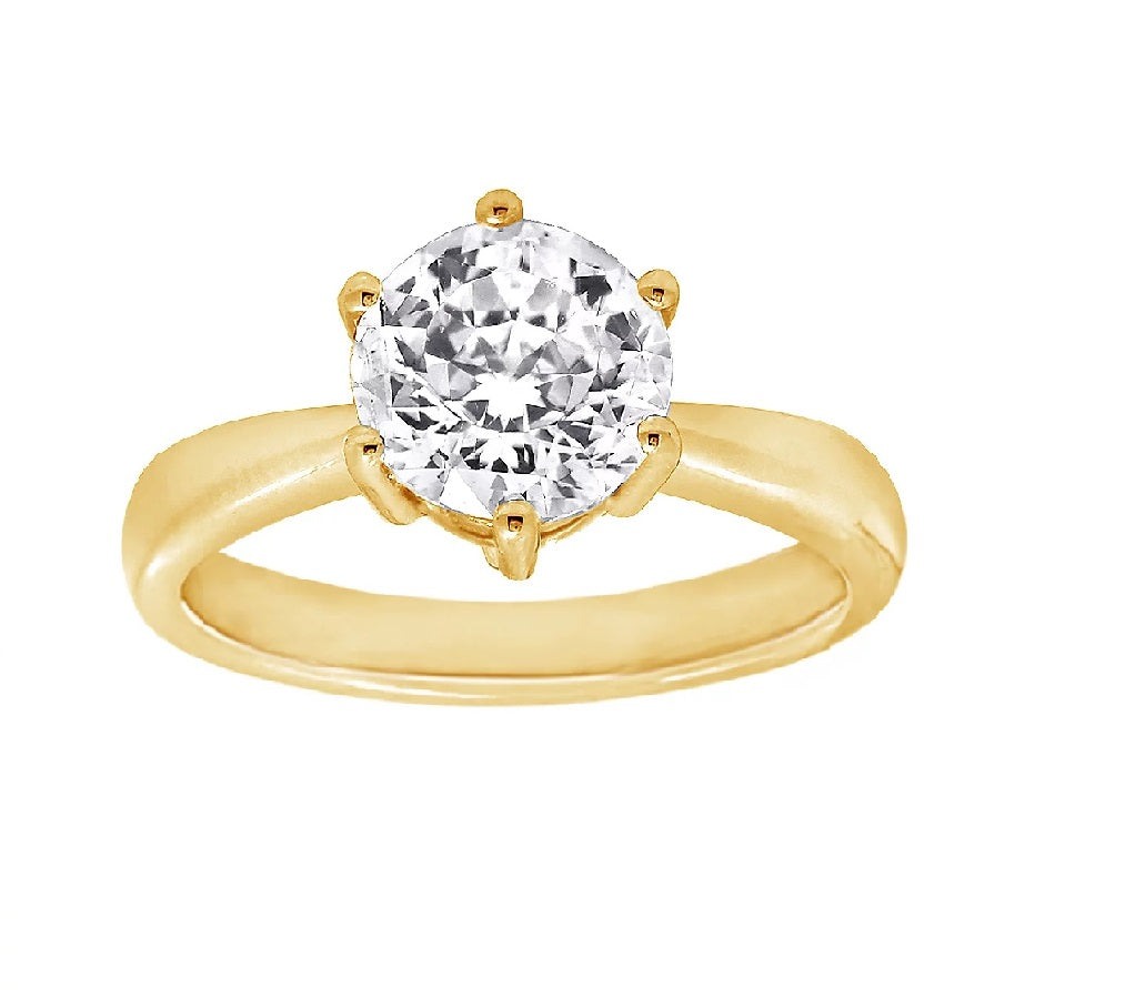 3.00cttw Round Cut 6 Prongs Solitaire Ring