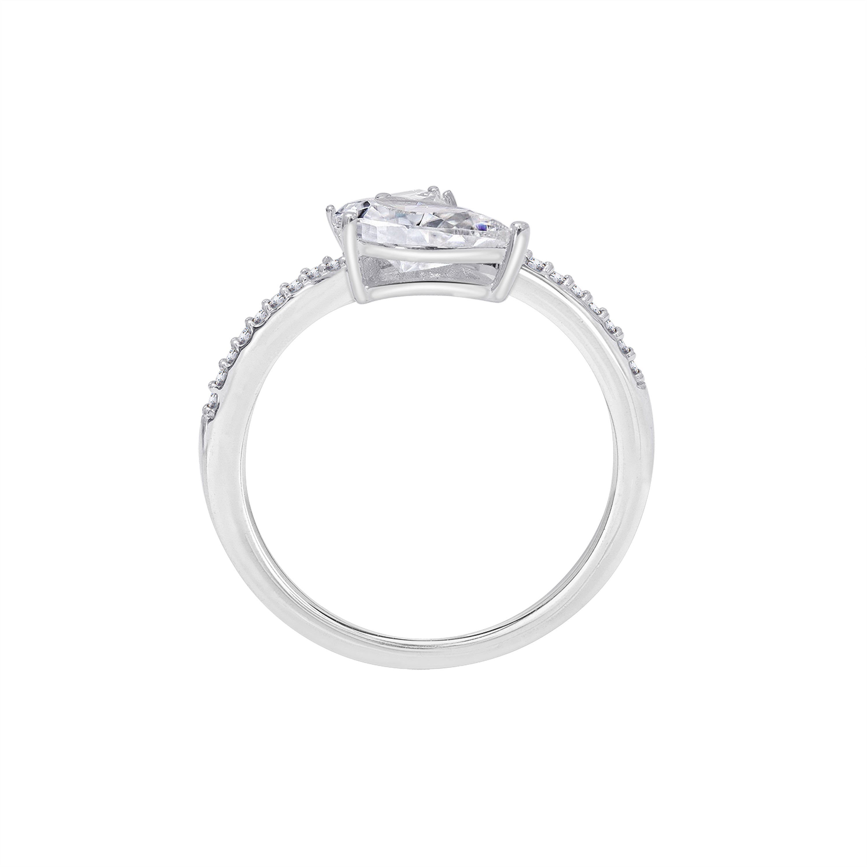 2.10 cttw Pear and Kite Cut Bypass Ring