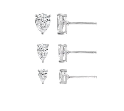 Princess Cut 1.30 cttw Solitaire Stud Earrings Set